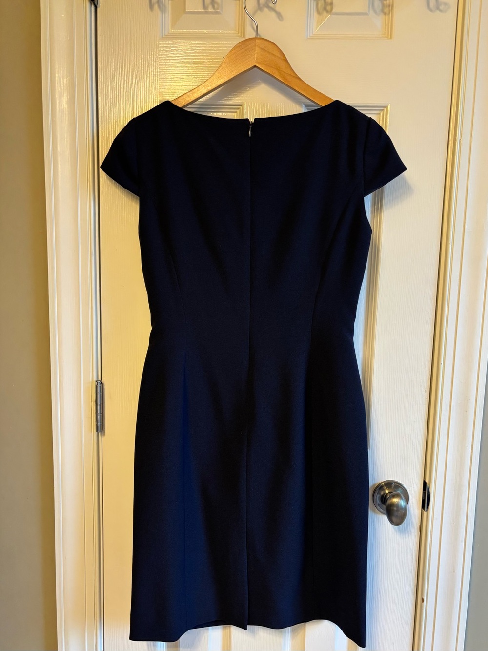 Tahari Navy Cap-Sleeve Sheath Dress